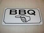 BBQ w/ Left Arrow Metal Sign Vintage Retro Style Tin 4 Restaurant Joint Barbecue