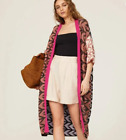 SITA MURT Multi Color Knit Kimono Short Sleeve Open Duster Cardigan Size 44