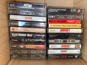 LOT OF 20 ROCK METAL CASSETTE TAPES METALLICA ALICE IN CHAINS JOURNEY AEROSMITH