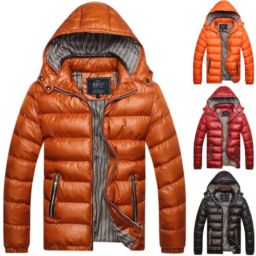 Men Winter Snow Quilted Duck Down Jacket Padded Bubble Puffer Ski Parka Coat
