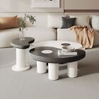 GUYII Special Design Nesting Table Set 3 White Center Table Black Coffee Table