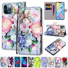 For iPhone 13 14 15 Pro Max 12 11 7 8 SE Magnetic Leather Pattern Wallet Case