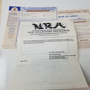 NRA Gun Collectors Insurance Forms 1988 Sales Letter Policy Kirke-Van Orsedel