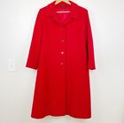 Vintage 90s Red Wool Trench Coat Women’s Large