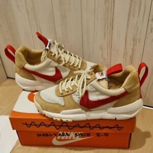 Men 9.5US Tom Sachs Nike Mars Yard 2.0 Natural/Sport Red-Maple