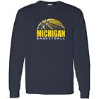 Michigan Wolverines Basketball Shadow Long Sleeve - Navy