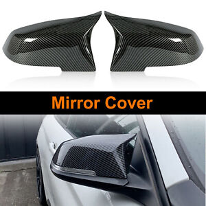 Pair Carbon Fiber Side Mirror Cover Caps for BMW 3 Series F30 F31 320i 328i (For: 2017 BMW)