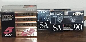 Vtg TDK SA90 Blank Cassettes Lot of 7 NEW SEALED Type II High Position JAPAN