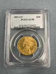 1891-CC Liberty Gold Eagle $10 PCGS AU 58