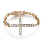 Messika 0.11Cttw Croix Sur Chaine Diamond Ring 18K Yellow Gold Size 52 US 6