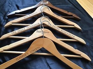 5 Vintage Wood Advertising Hangers Lot London, NYC, QE Ship Sands, Hotel