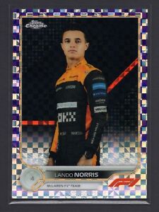 Lando Norris 2022 Topps Chrome Formula 1 F1 #33 Purple Checker /199 SP Portrait