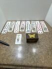 Vintage Wood Playing Card Holder Box Butterfly Design Holds 2 Desks london bridg
