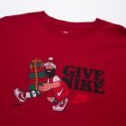 Nike T Shirt Mens XL Red Give Nike Christmas Gifts Cortez Crew Neck Cotton Tee