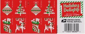 United States 2020 Holiday Delights Postage Booklet Stamps of 20 MNH