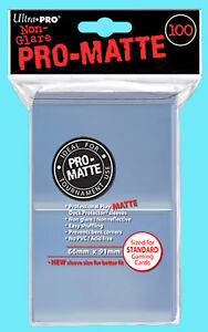 100 ULTRA PRO CLEAR PRO-MATTE STANDARD SIZE DECK PROTECTORS Card Sleeves MTG