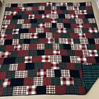 Handmade Christmas Madras Plaid Patchwork Hand Stitched Twin Size Cotton QUILT