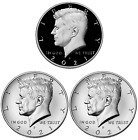 2021 S+P+D Kennedy Half Dollar ~ Clad Proof, Brilliant Uncirculated ~ 3 Coin Set