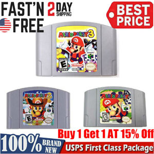 Mario Party 1 2 3 Video Game Cartridge Console Card For Nintendo N64 US Version