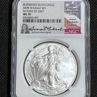 2008 W SILVER EAGLE BURNISHED REVERSE OF 2007 MS70 SIGNED CABRAL SPOTLESS #158