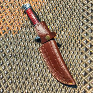 Handmade Real Leather Sheath For Fixed Hunting Blade Knife Engraved /Belt Loop