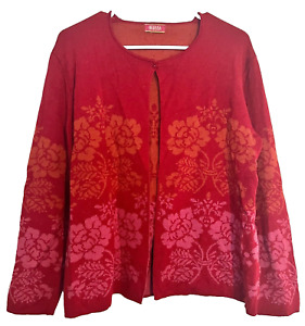 OLEANA Cardigan Sweater - 75% Wool 25% Silk - Size XL - Very Soft!