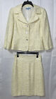 Antonio Melani Yellow Tweed Jacket & Skirt Suit Set Sz M (Jacket-10 Skirt-6)