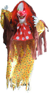 Scary Lighted Circus Halloween Clown, Halloween Party Decoration Prop