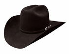 Stetson 4X Apache Black Buffalo Fur Felt Cowboy Western Hat - Size 7 1/2