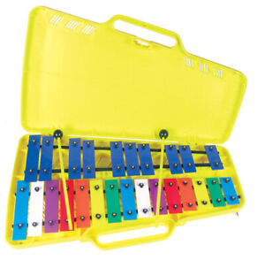 Atlas 2 Octave GLOCKENSPIEL. G-G, 27 coloured metal bars, with case & beaters