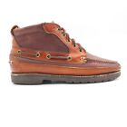 LL Bean Chukka Allagash Men's Size 8.5 D Bison Brown Leather Moc Toe Boots