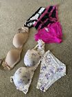 Lot Of 7 Incredible by Victorias Secret Push up perfect Bras 38DDD Panty XL