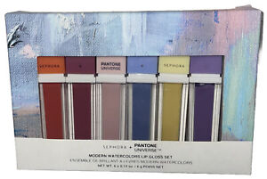 Sephora Pantone Universe Modern Watercolors Lip Gloss Gift Set 6 x 0.14 oz, NIB