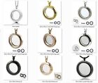 316L Stainless Steel Waterproof Floating Memory Locket Necklace Toggle Chain