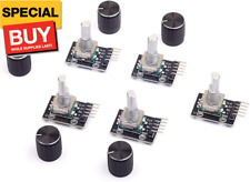 5Pcs KY-040 Rotary Encoder Module with 15×16.5 Mm with Knob Cap for Arduino (Pac