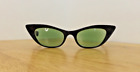 Vintage Cat Eye Prescription Green Lens with Black Frame Glasses Paris France