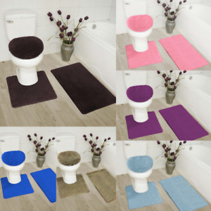 3-Piece Bathroom Bath Mat Contour Rug Set with Toilet Lid Cover #6