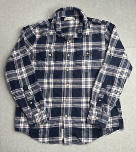 Abercrombie & Fitch Shirt Adult Extra Large Blue White Flannel Outerwear Mens