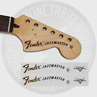 (2) Fender Jazzmaster 70's Style Waterslide Headstock Decals w/ Custom Shop Logo