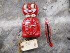 Kit-Cat Klock Full-Size D8 red with crystals k25