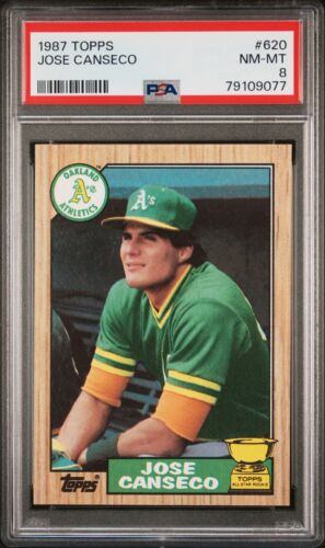 1987 Topps Baseball #620 Jose Canseco PSA 8 NM-MT Oakland Athletics