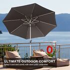 Domi 10ft Patio Umbrella w/Push Button Tilt and Crank for Deck Porch Backyard
