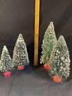 lot of four vintage bottlebrush Christmas trees 12 inches and smaller