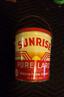 Vintage Sunrise Brand Pure Lard Tin Can ~ 4 Pound St Louis MO. American Packing