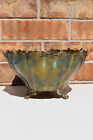 Art Deco Brass Footed Planter Bowl Scallop Seashell