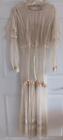 Antique 30s Valenciennes French Net Lace Dress Wedding Gown Ecru Cotton Satin S