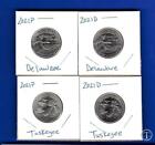 2021 P and D BU Uncirculated Quarter Set- 4 Coins- PD from mint rolls