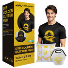 QOMOLANGMA 13in x 32.8ft DTF Golden Glitter Film Roll Cold Peel US Stock