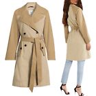 New Women's Modern Trench Coat size XS Light Brown Khaki Double Breasted NWT