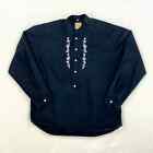 Wah Maker Frontier Clothing Shirt Size Medium Black Embroidered Western Cowboy